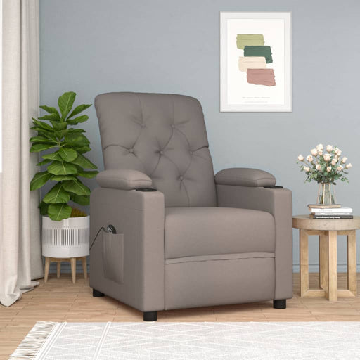 Fotoliu rabatabil electric, gri taupe, material textil - WALTI WALTI