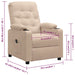 Fotoliu rabatabil electric, crem, material textil - WALTI WALTI