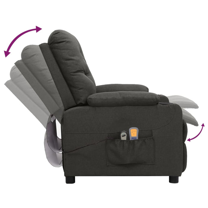 Fotoliu de masaj electric rabatabil, gri închis, textil - WALTI WALTI