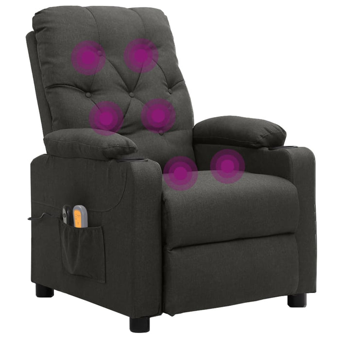 Fotoliu de masaj electric rabatabil, gri închis, textil - WALTI WALTI