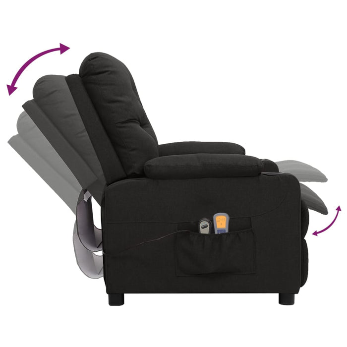 Fotoliu de masaj electric rabatabil, negru, textil - WALTI WALTI