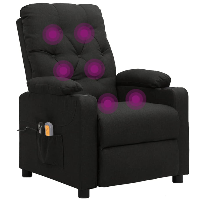 Fotoliu de masaj electric rabatabil, negru, textil - WALTI WALTI