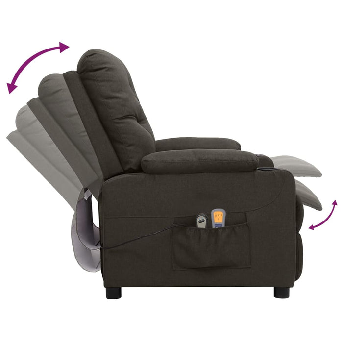 Fotoliu de masaj electric rabatabil, gri taupe, textil - WALTI WALTI
