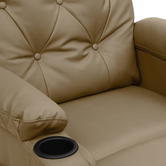 Fotoliu rabatabil electric, cappuccino, piele ecologică - WALTI WALTI