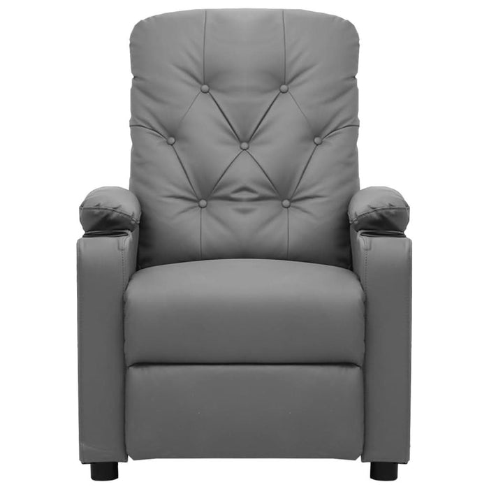 Fotoliu rabatabil electric, gri, piele ecologică - WALTI WALTI