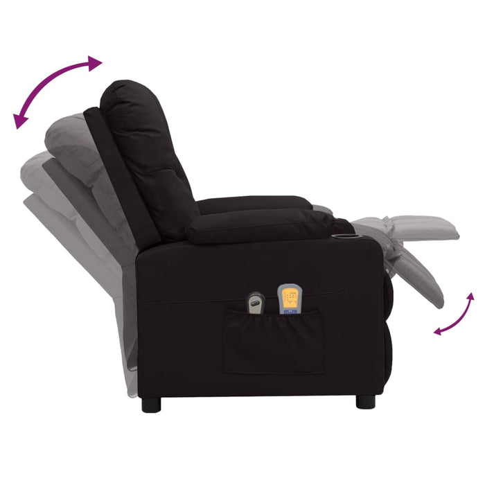 Fotoliu de masaj electric, negru, piele ecologică - WALTI WALTI