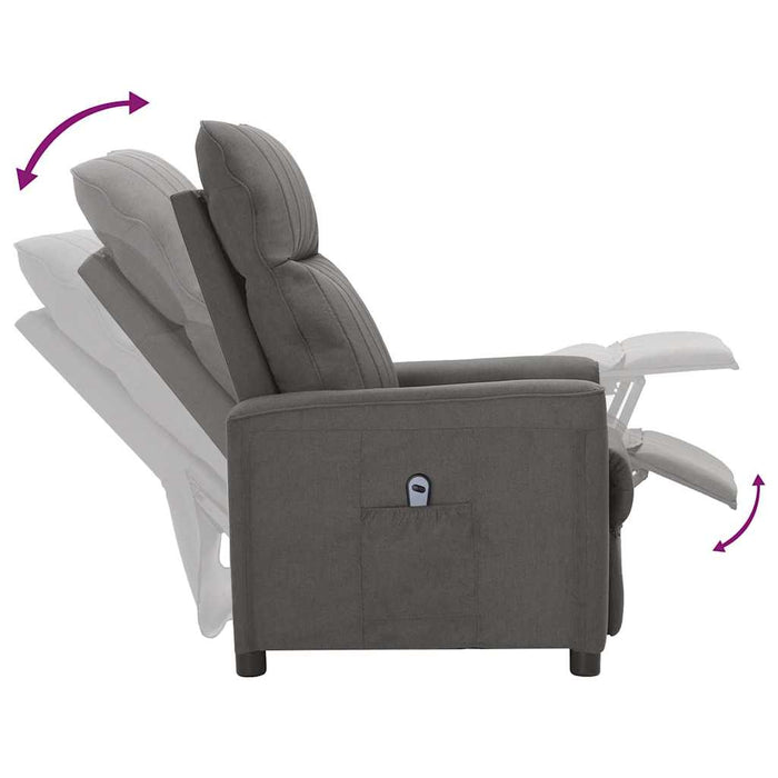 Fotoliu rabatabil electric, gri închis, material textil WALTI