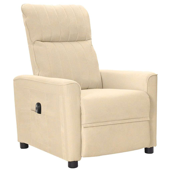 Fotoliu rabatabil electric, crem, material textil WALTI