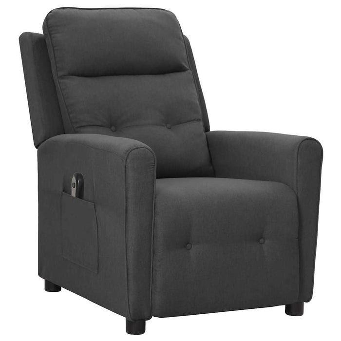 Fotoliu rabatabil electric, gri închis, material textil WALTI