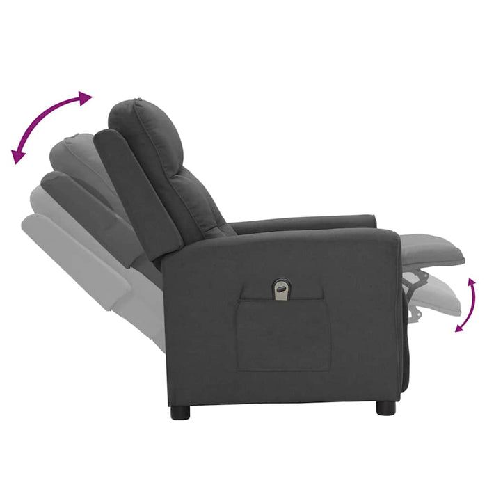 Fotoliu rabatabil electric, gri închis, material textil WALTI