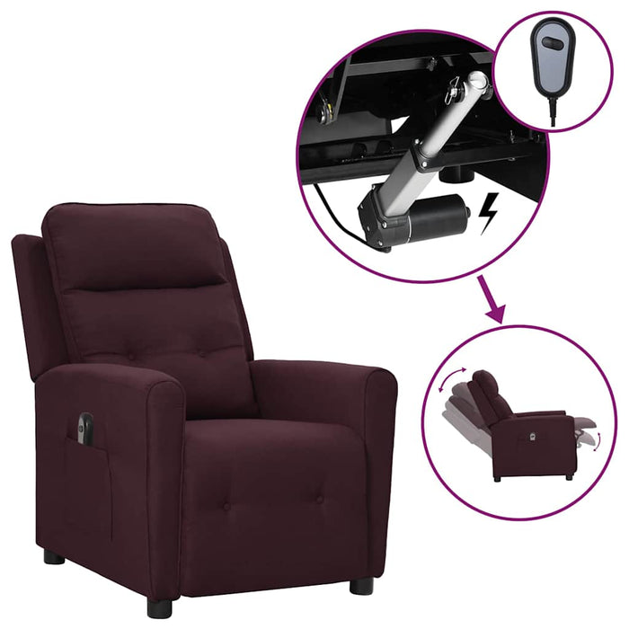 Fotoliu rabatabil electric, violet, material textil WALTI