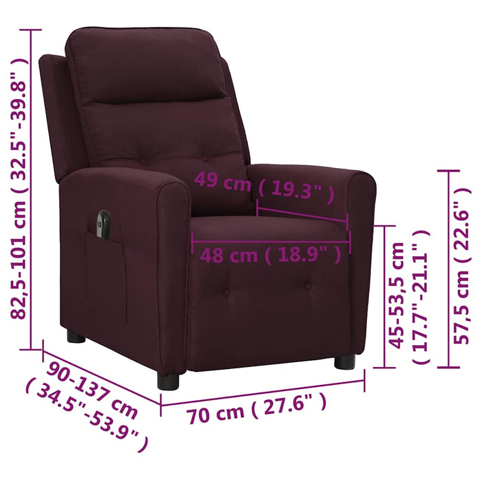 Fotoliu rabatabil electric, violet, material textil WALTI