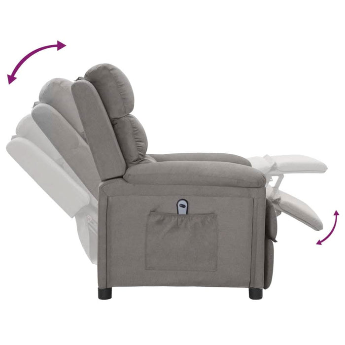 Fotoliu rabatabil electric, gri deschis, textil - WALTI WALTI