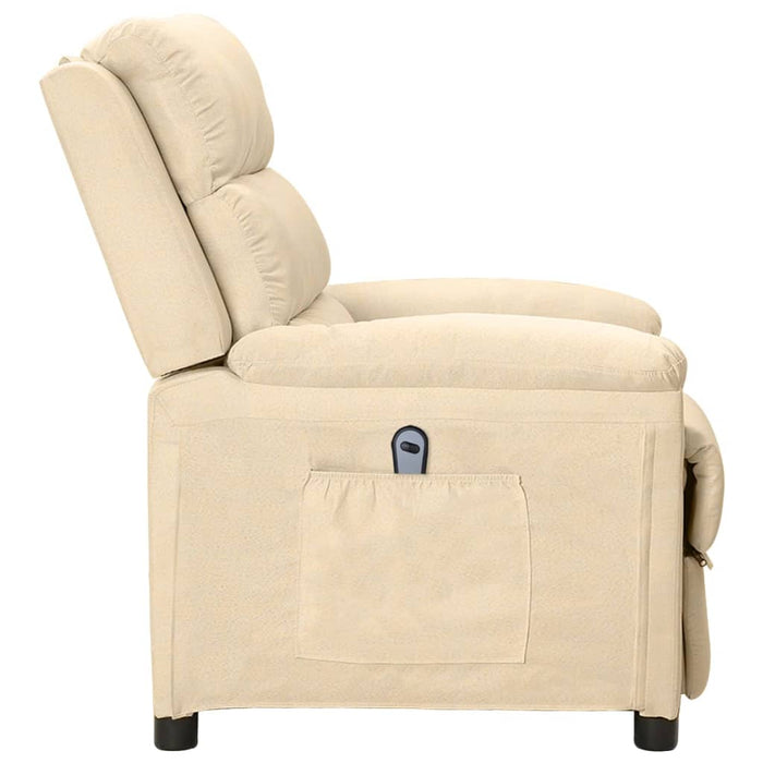 Fotoliu rabatabil electric, crem, material textil - WALTI WALTI