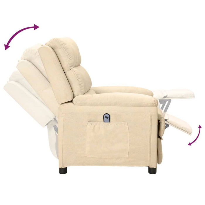 Fotoliu rabatabil electric, crem, material textil - WALTI WALTI