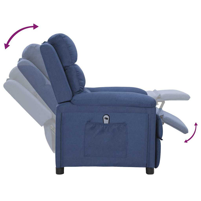 Fotoliu rabatabil electric, albastru, material textil WALTI