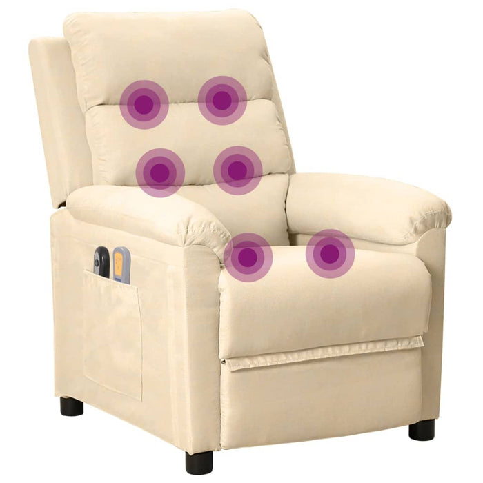 Fotoliu de masaj electric rabatabil, crem, textil - WALTI WALTI