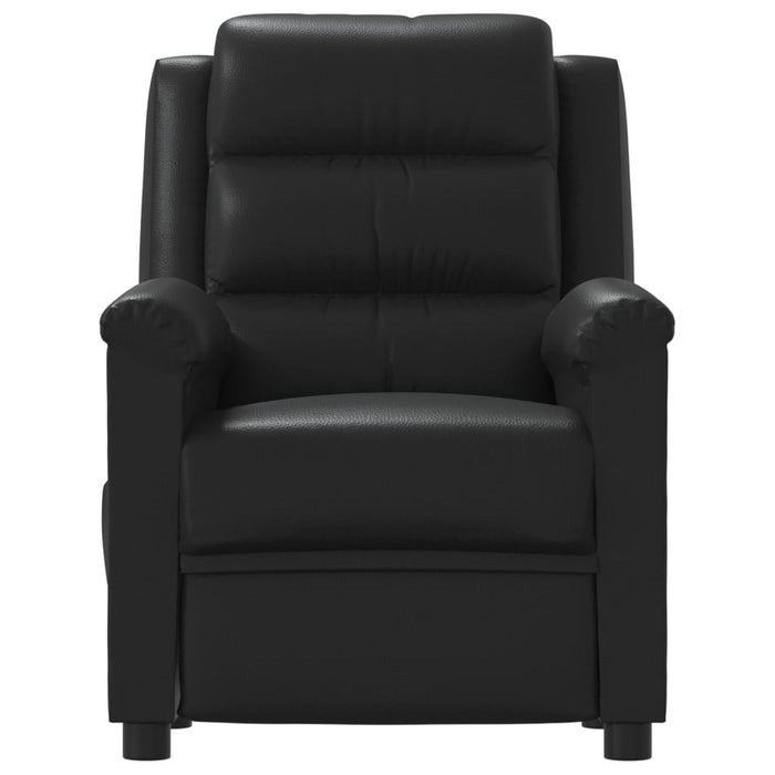 Fotoliu rabatabil electric, negru, piele ecologică WALTI
