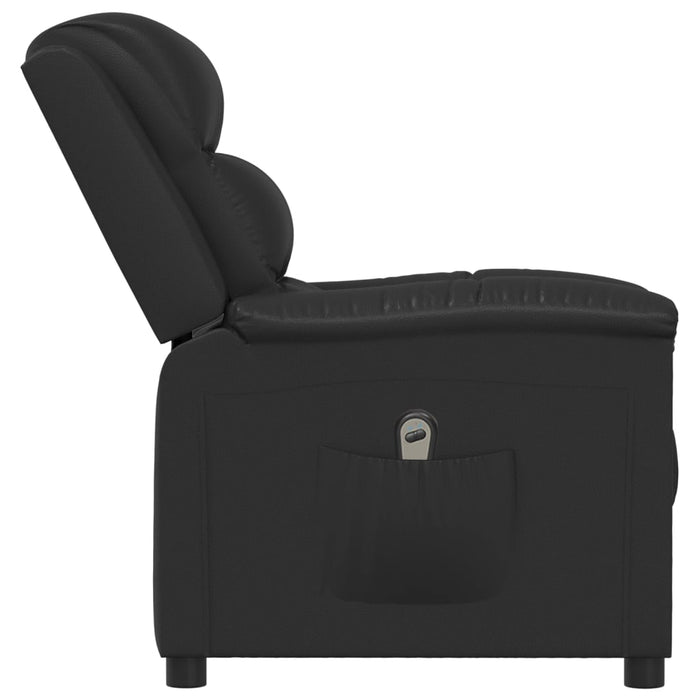 Fotoliu rabatabil electric, negru, piele ecologică WALTI