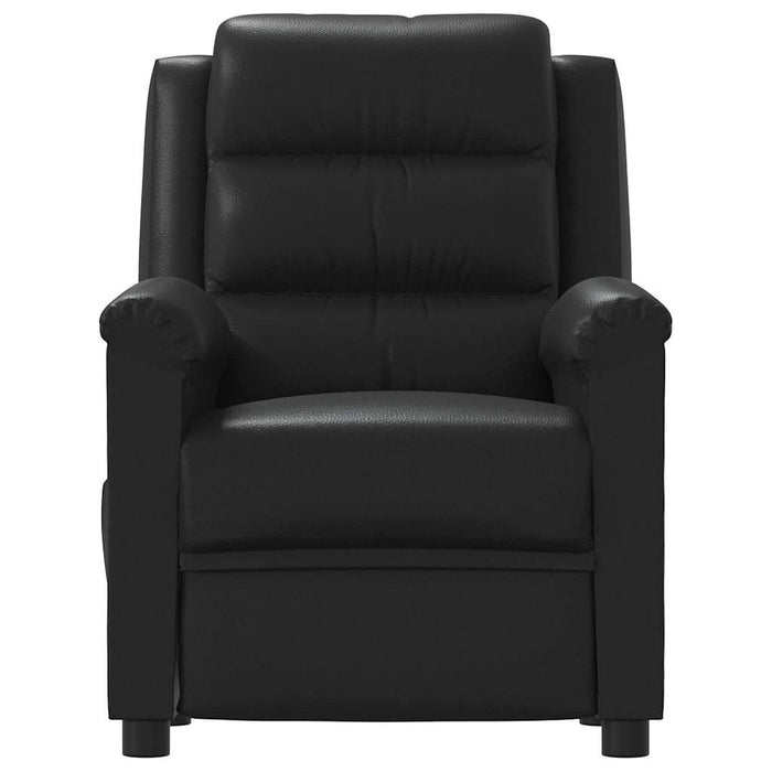 Fotoliu rabatabil electric, negru, piele ecologică WALTI