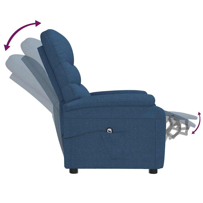 Fotoliu rabatabil electric, albastru, material textil WALTI