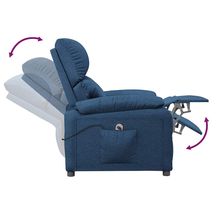 Fotoliu rabatabil electric, albastru, material textil WALTI