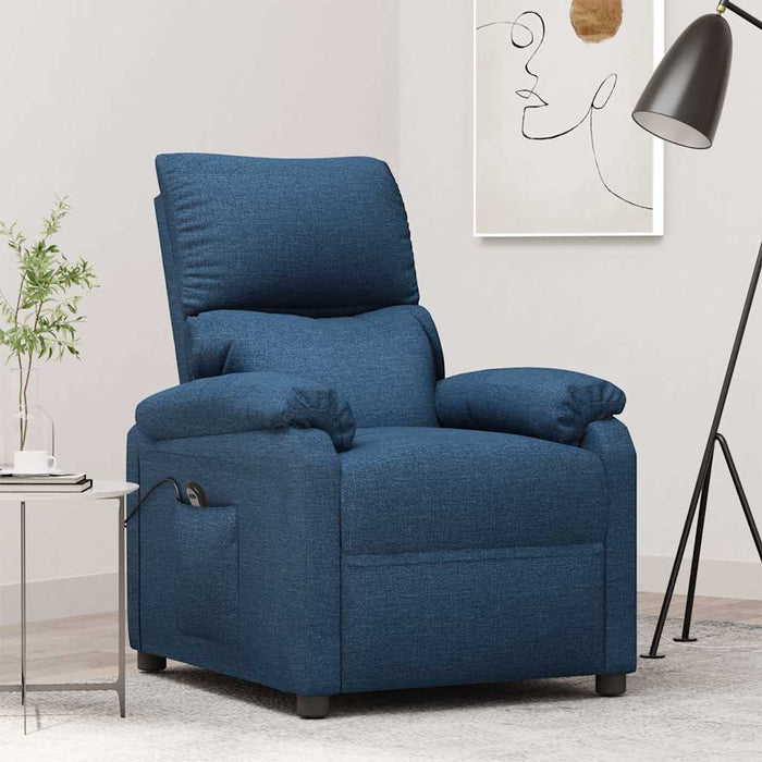 Fotoliu rabatabil electric, albastru, material textil WALTI