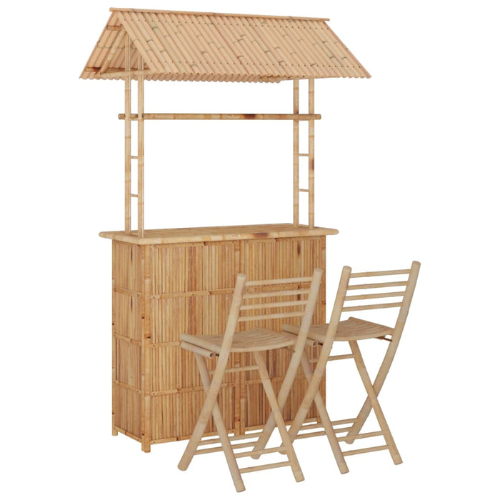 Set mobilier de bar, 3 piese, bambus WALTI