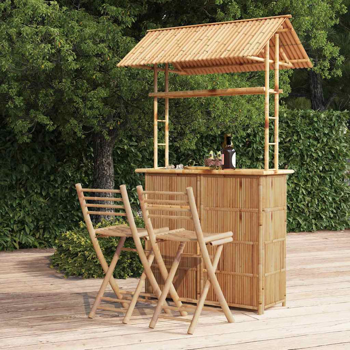 Set mobilier de bar, 3 piese, bambus WALTI