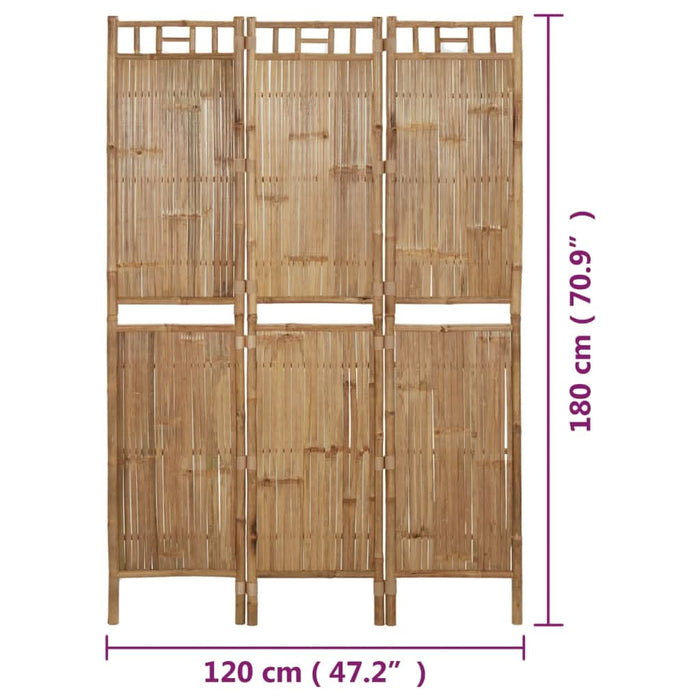 Paravan de cameră cu 3 panouri, 120 x 180 cm, bambus - WALTI WALTI