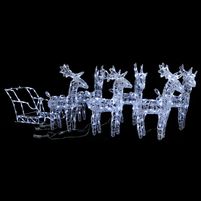 Decorațiune de Crăciun reni și sanie 320 LED-uri acril WALTI