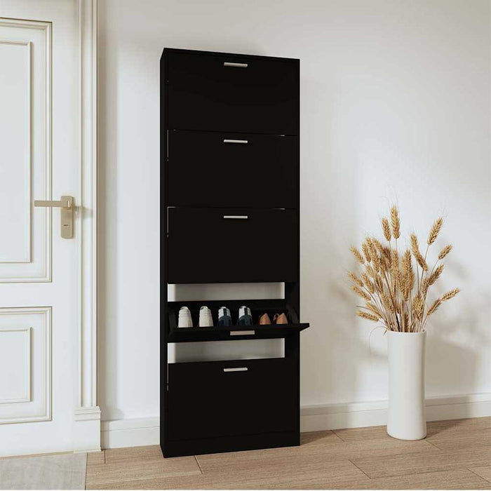 Pantofar, negru, 59x17x169 cm, lemn compozit - WALTI WALTI