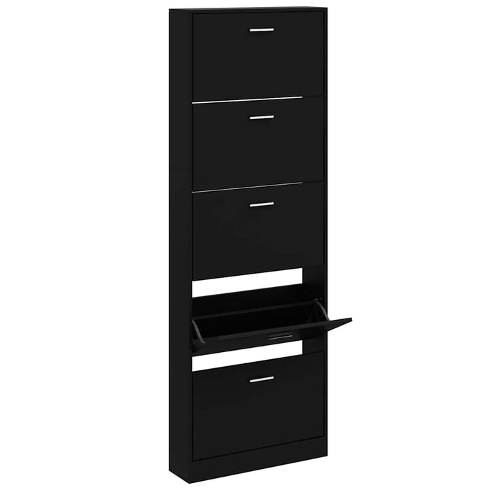 Pantofar, negru, 59x17x169 cm, lemn compozit - WALTI WALTI