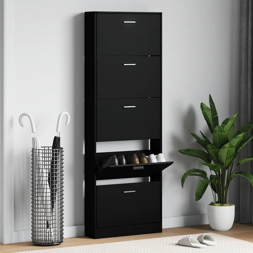 Pantofar, negru, 59x17x169 cm, lemn compozit - WALTI WALTI