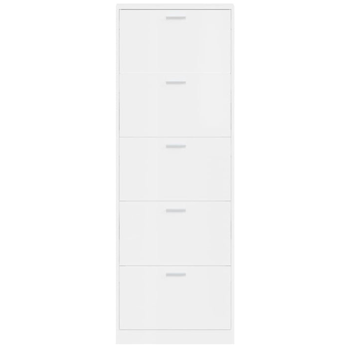 Pantofar, alb extralucios, 59x17x169 cm, lemn compozit - WALTI WALTI