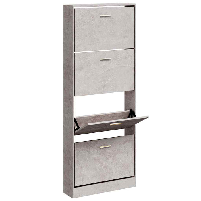 Pantofar, gri beton, 59x17x150 cm, lemn compozit - WALTI WALTI
