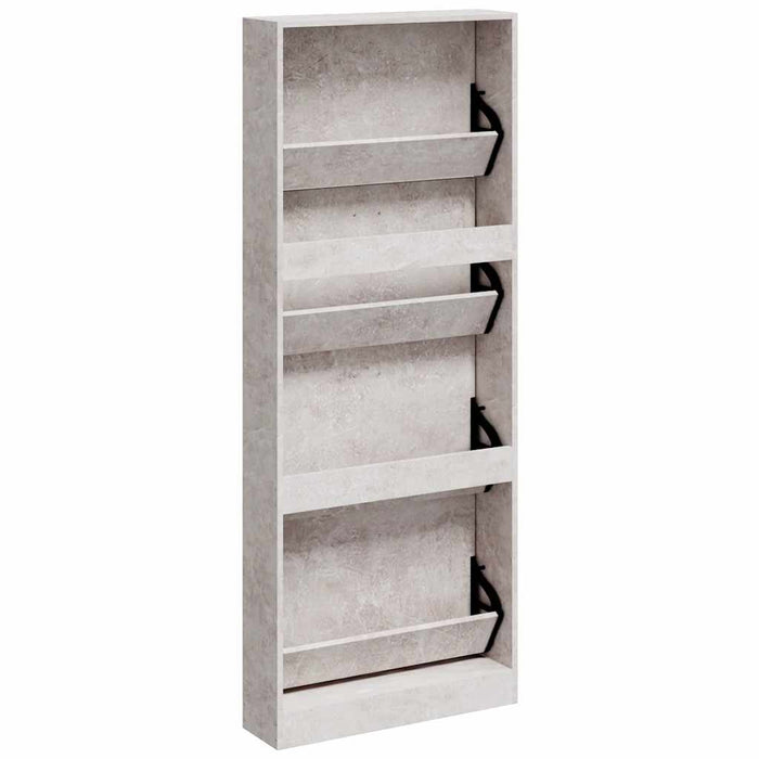 Pantofar, gri beton, 59x17x150 cm, lemn compozit - WALTI WALTI