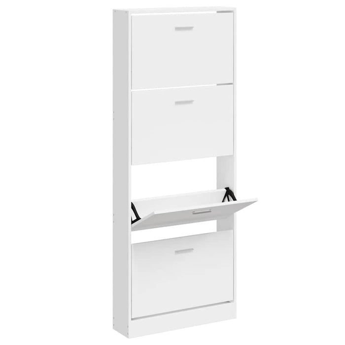 Pantofar, alb extralucios, 59x17x150 cm, lemn compozit - WALTI WALTI