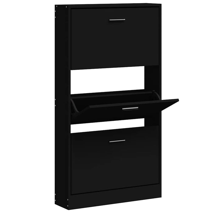 Pantofar, negru, 59x17x108 cm, lemn compozit - WALTI WALTI