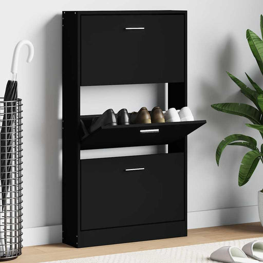 Pantofar, negru, 59x17x108 cm, lemn compozit - WALTI WALTI