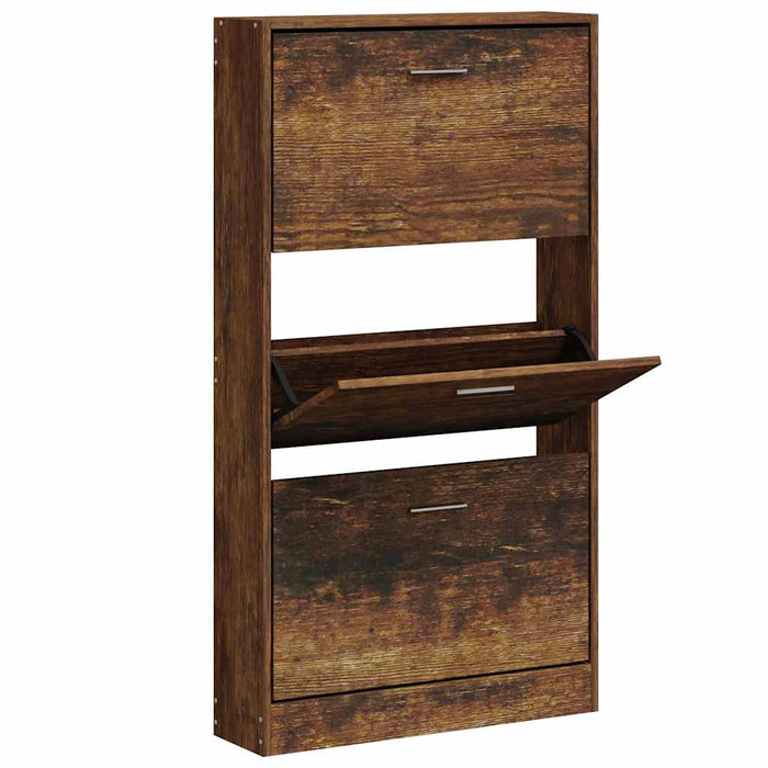 Pantofar, stejar fumuriu, 59x17x108 cm, lemn compozit - WALTI WALTI