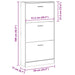 Pantofar, gri sonoma, 59x17x108 cm, lemn prelucrat - WALTI WALTI