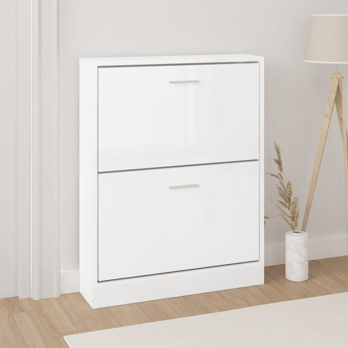 Pantofar, alb extralucios, 59x17x81 cm, lemn prelucrat - WALTI WALTI