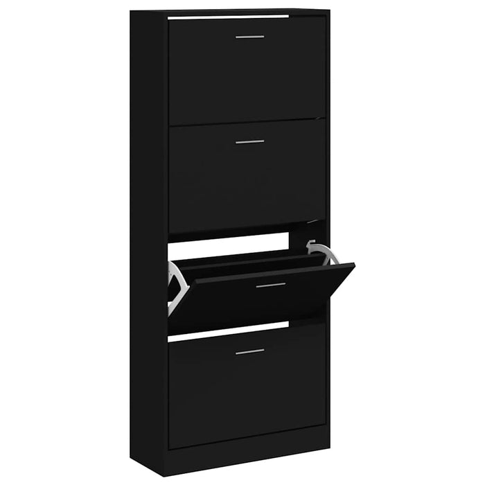 Pantofar, negru, 63x24x147 cm, lemn compozit - WALTI WALTI