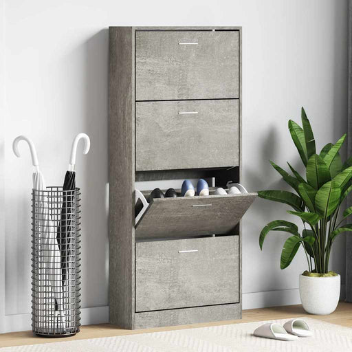 Pantofar, gri beton, 63x24x147 cm, lemn compozit - WALTI WALTI