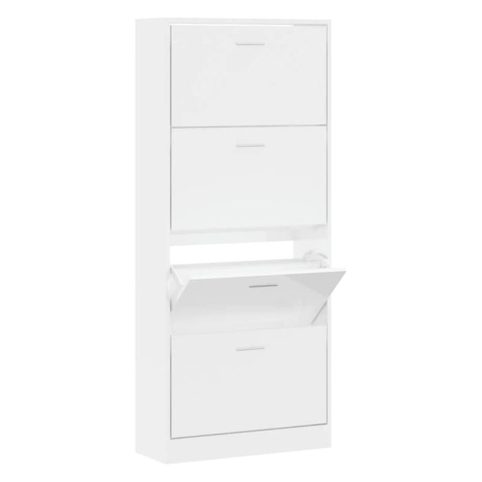 Pantofar, alb extralucios, 63x24x147 cm, lemn compozit - WALTI WALTI