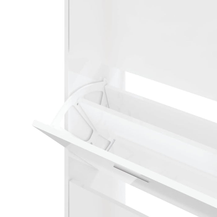 Pantofar, alb extralucios, 63x24x147 cm, lemn compozit - WALTI WALTI