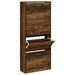 Pantofar, stejar fumuriu, 63x24x147 cm, lemn compozit - WALTI WALTI