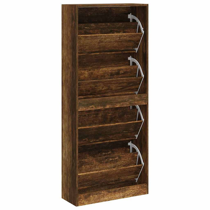 Pantofar, stejar fumuriu, 63x24x147 cm, lemn compozit - WALTI WALTI