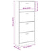 Pantofar, gri sonoma, 63x24x147 cm, lemn prelucrat - WALTI WALTI